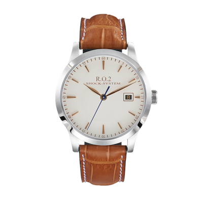 R.O.2 Classic Date Staal zilver